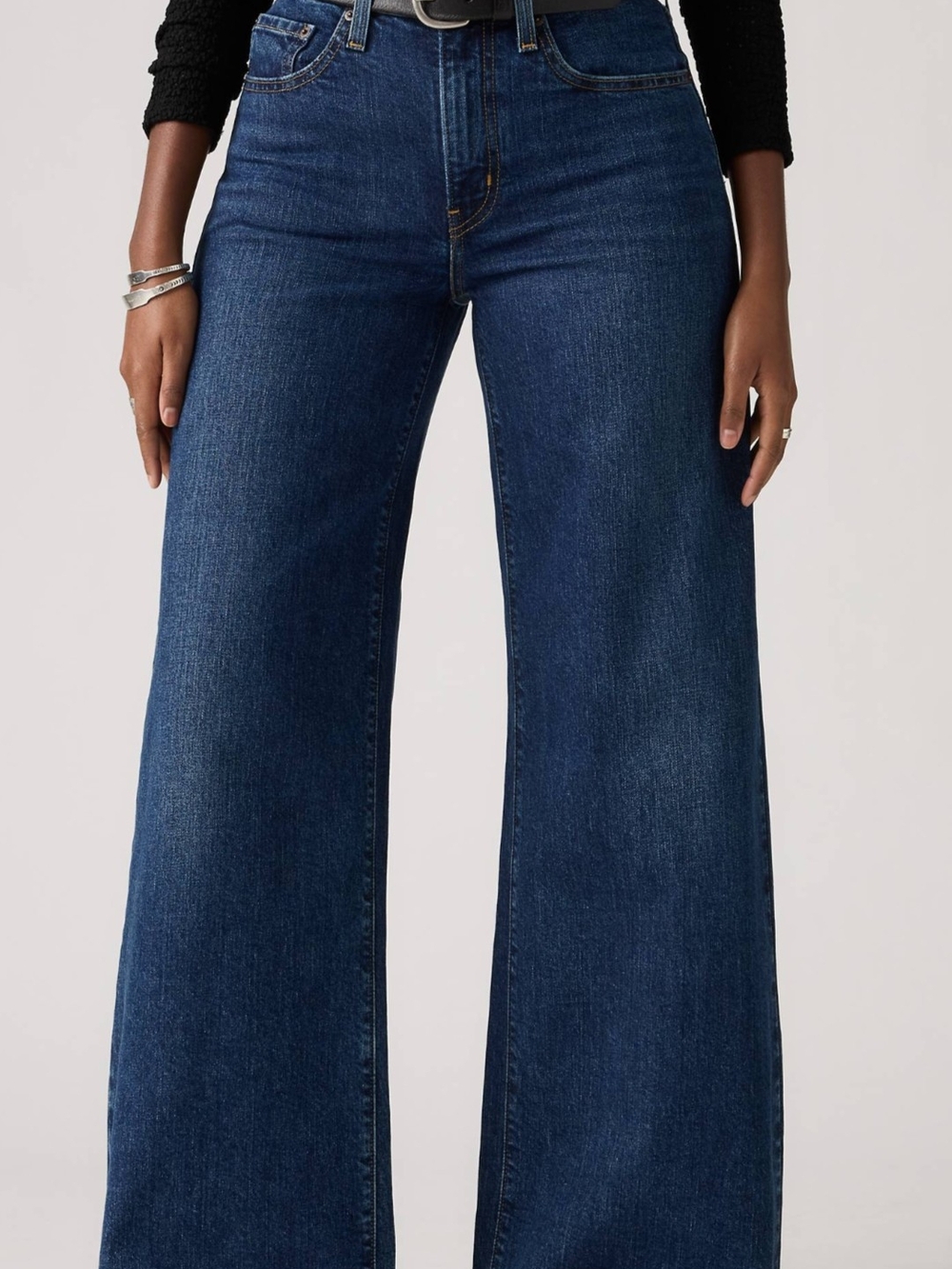 Levi's Dark Blue Wide-Leg High-Rise Women's Jeans 33x32 Nwt - Picture 2 of 2